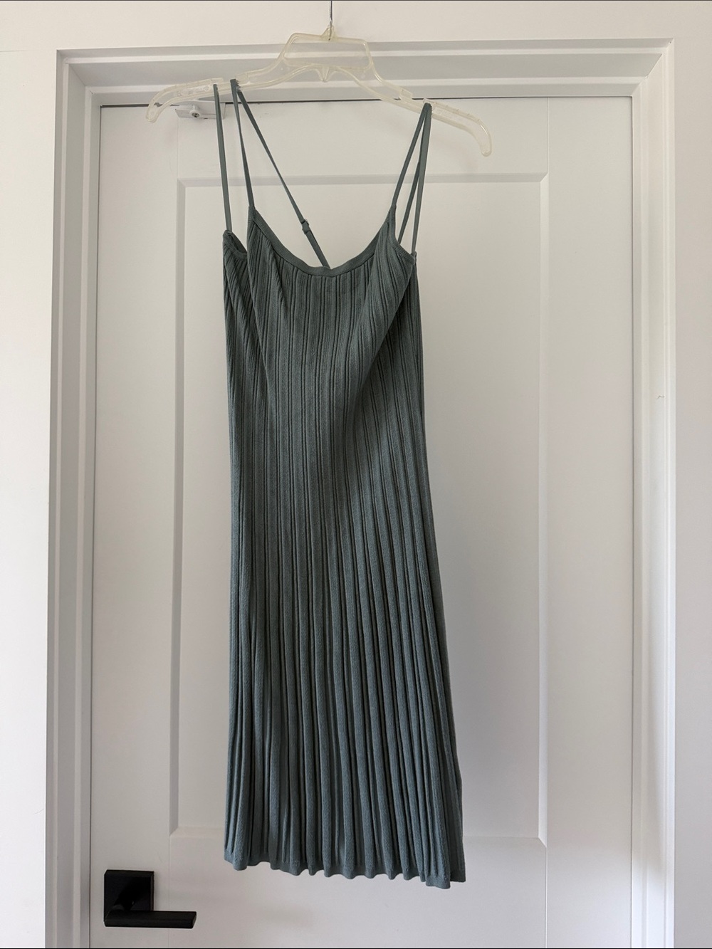 Sleeveless Pleated Slip Dress in Sage Green